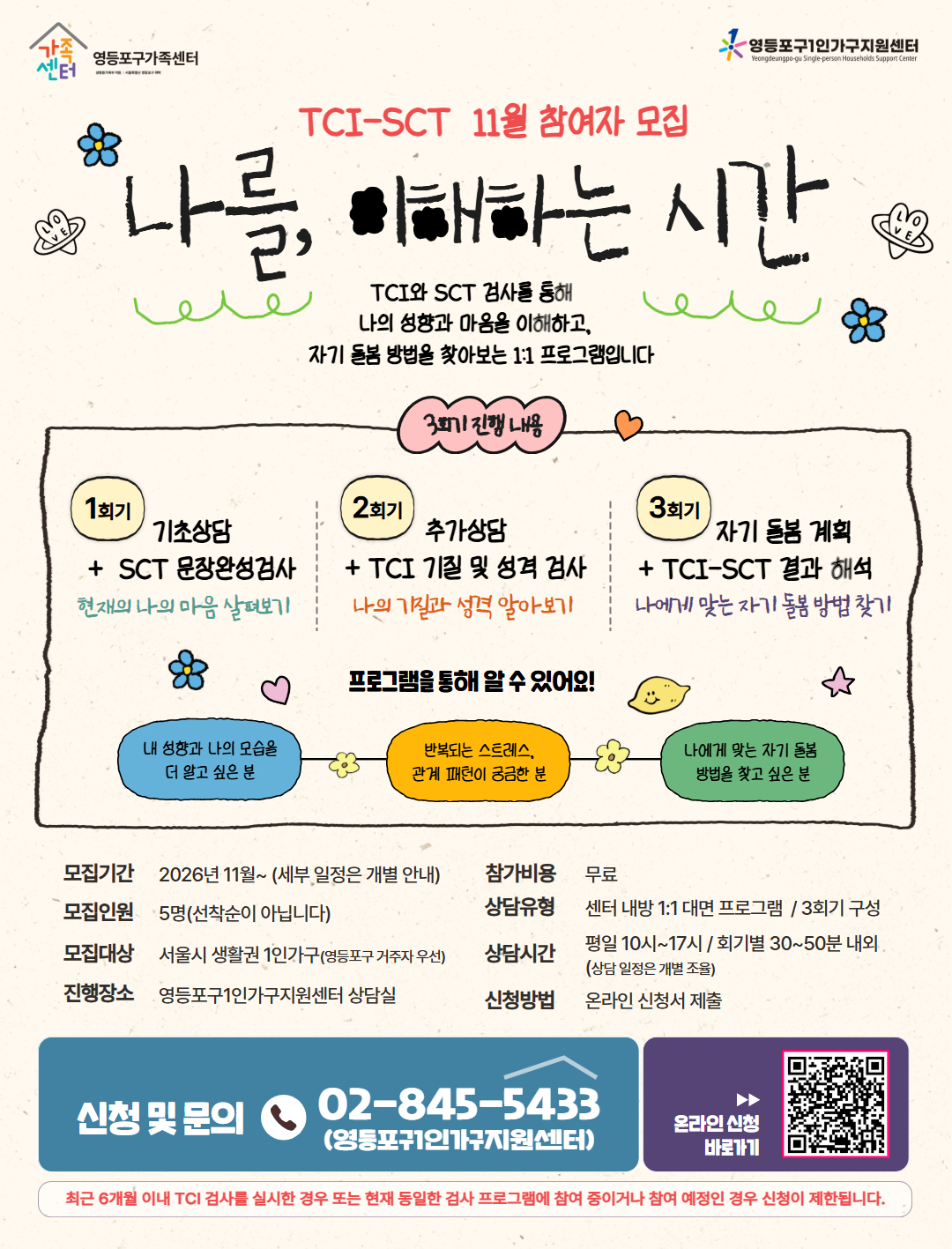 나를, 이해하는 시간(TCI-SCT를 활용한 자기 이해 및 자기 돌봄 프로그램)